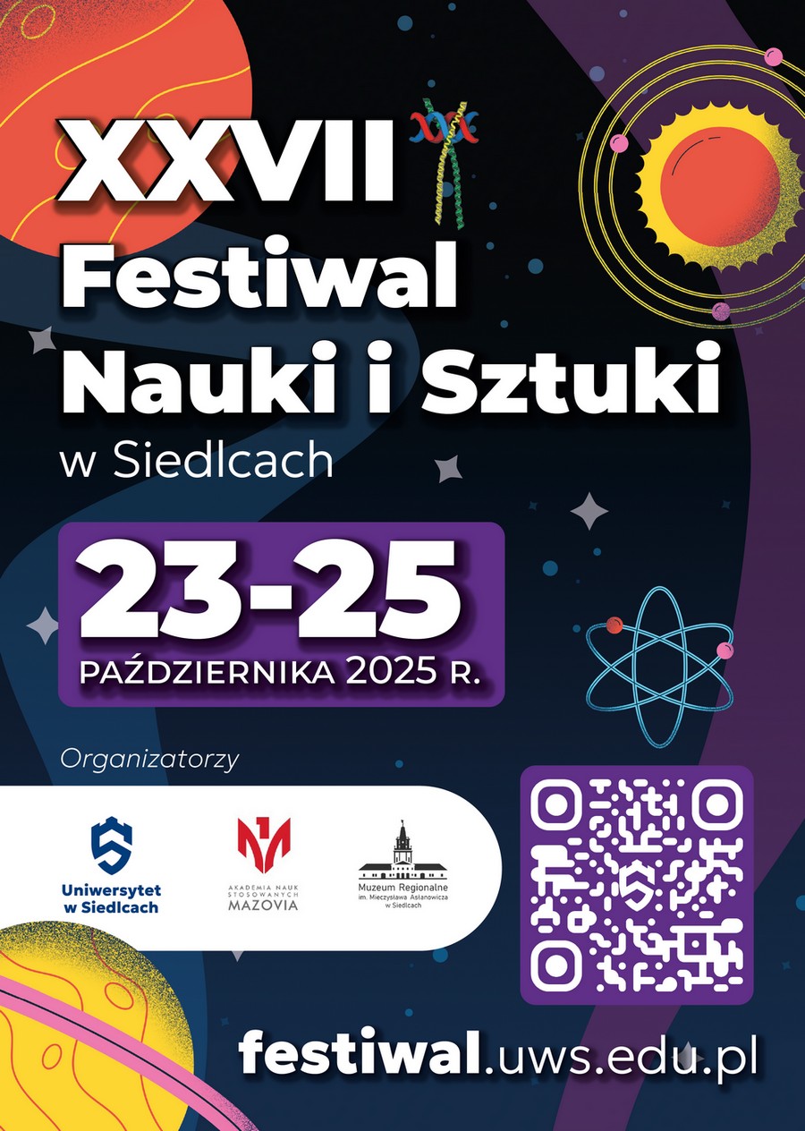 Plakat Festiwalu Nauki i Sztuki 23-25 października 2025